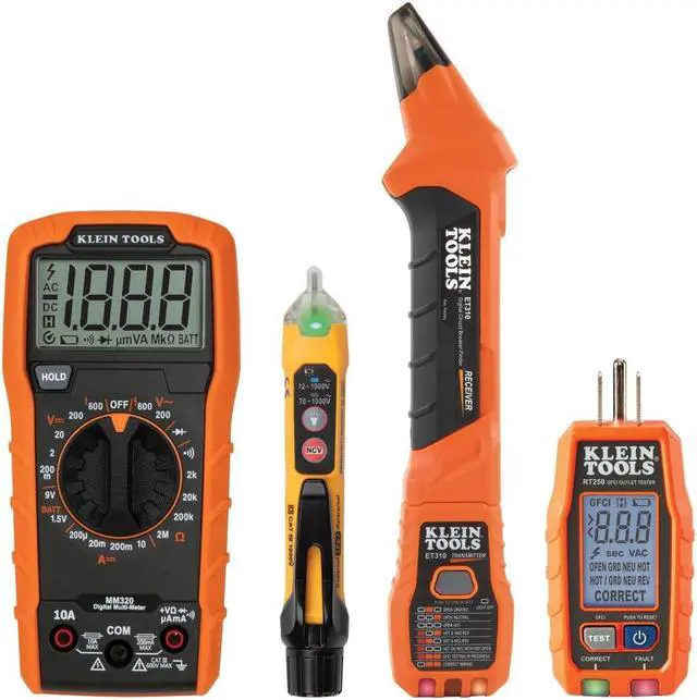 Main image of 80101 Circuit Breaker Finder Kit, GFCI Outlet and Receptacle Tester Kit, Multimeter, NCVT, Outlet Tester, Leads, 6-Piece