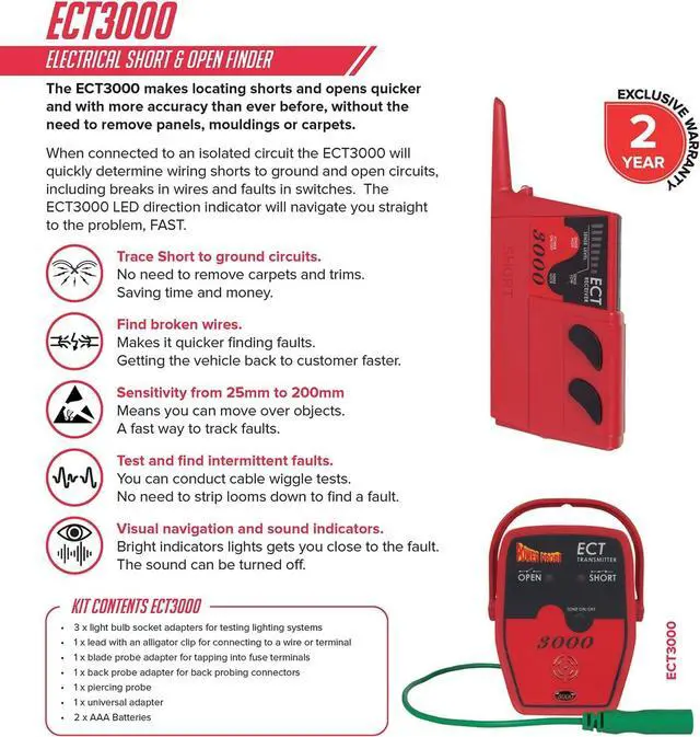 Alt view image 6 of 6 - ECT3000B Short/Open Circuit Finder in Automotive Diagnostics - Tool Only (no Accessories or Box)