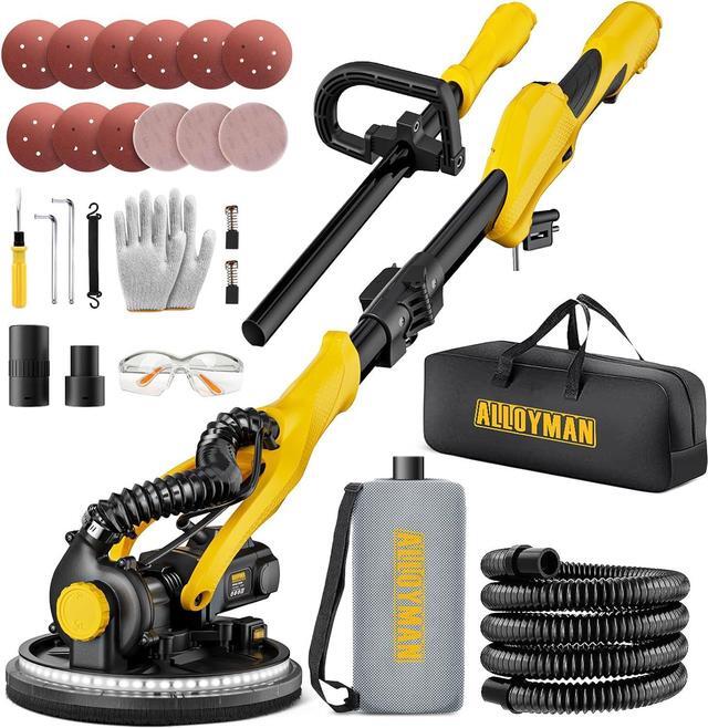 Main image of 1050W Electric Drywall Sander with Vacuum Dust Collection, 2100RPM Wall Sander with 7 Variable Speed, Foldable & Extendable Handle, Double-Deck LED Light, Dust Bag and Hose