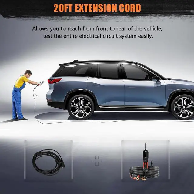 Alt view image 7 of 7 - Power Circuit Probe Kit VDIAGTOOL V200, Automotive Circuit Tester, 12V 24V Car Probe Tester, Electrical Diagnostic Tool, AC DC Diode Resistance Relay Fuse Activate Component Test, 40FT Cable