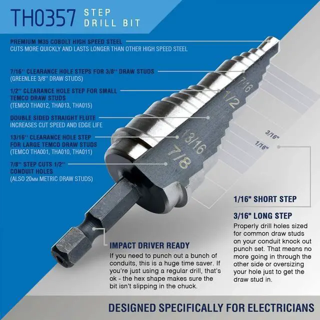 Alt view image 4 of 6 - Hydraulic Knockout Punch TH0004 - Electrical Conduit Hole Cutter Set KO Tool Kit 5 Year Warranty