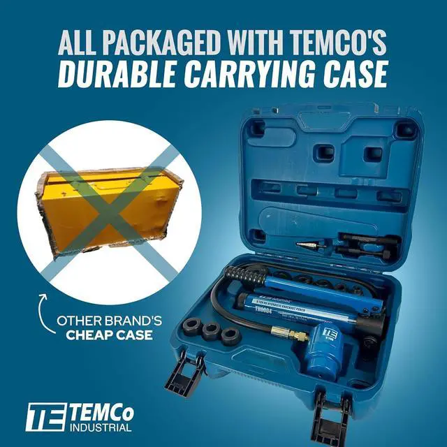 Alt view image 5 of 6 - Hydraulic Knockout Punch TH0004 - Electrical Conduit Hole Cutter Set KO Tool Kit 5 Year Warranty