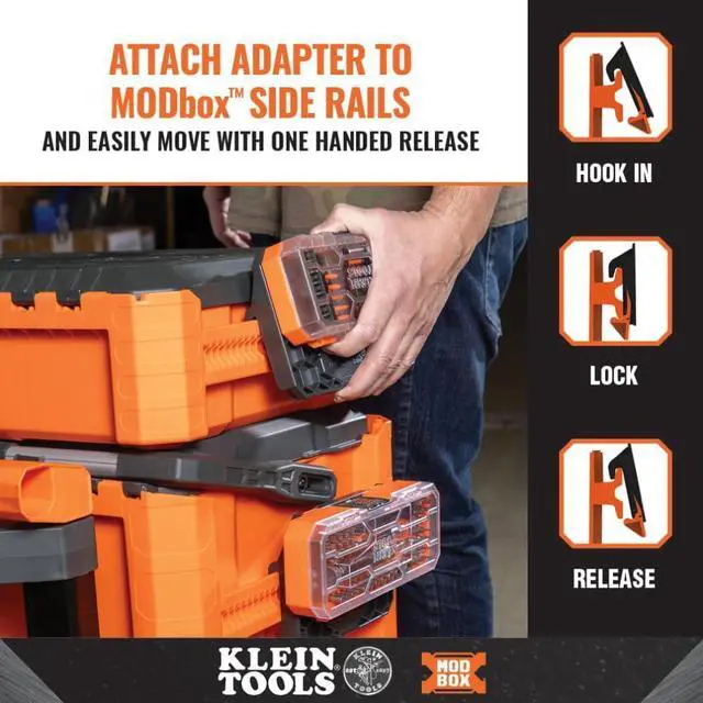 Alt view image 3 of 7 - 80177 MODbox Ratcheting Driver Set with MODbox Case Adapter, Modular Tool System Side Rail Attachment, 65 Piece
