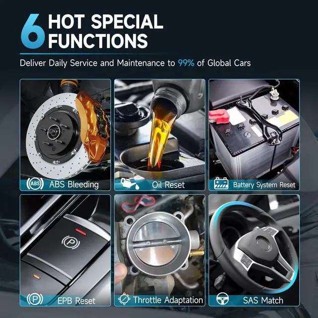 Alt view image 4 of 7 - IF745 All System OBD2 Scanner Diagnostic Tool with 6 Service Resets, ABS Bleeding/EPB/SAS/BMS/Oil Reset/Throttle Relearn Scan Tool, Car Scanner Diagnstic Code Reader for Cars and Trucks with 7" Screen