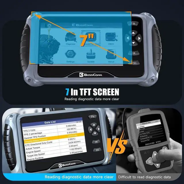 Alt view image 5 of 7 - IF745 All System OBD2 Scanner Diagnostic Tool with 6 Service Resets, ABS Bleeding/EPB/SAS/BMS/Oil Reset/Throttle Relearn Scan Tool, Car Scanner Diagnstic Code Reader for Cars and Trucks with 7" Screen