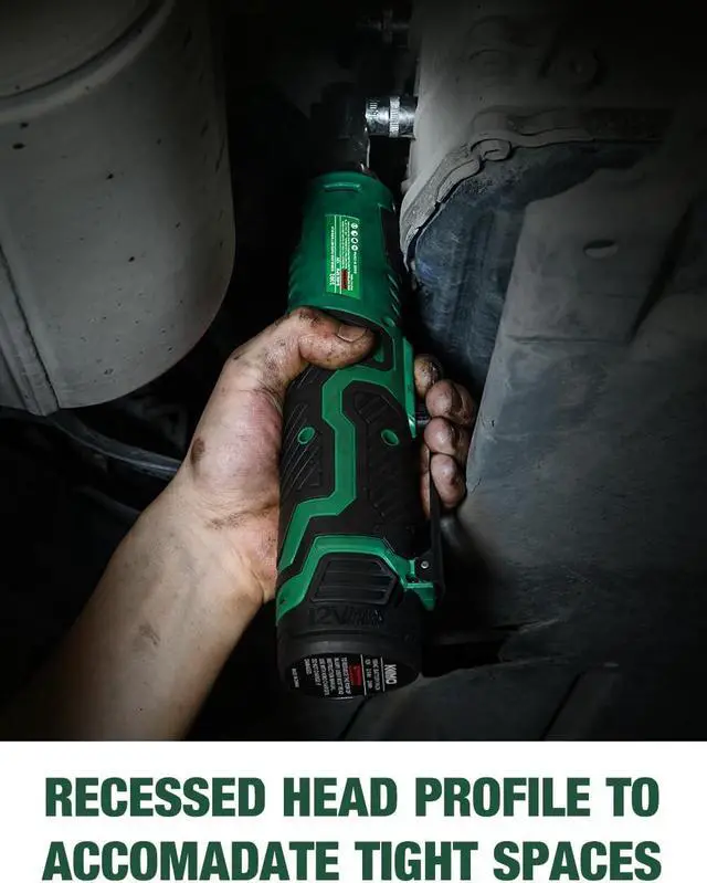 Alt view image 2 of 7 - Cordless Electric Ratchet Wrench Set, 40 Ft-lbs, 400 RPM, 12V Cordless Ratchet Wrench 3/8" w/ 60-Min Charger, 7 Sockets, 1/4" adapter, 2-Pack 2000mAh Lithium-Ion Batteries, Variable Speed Trigger