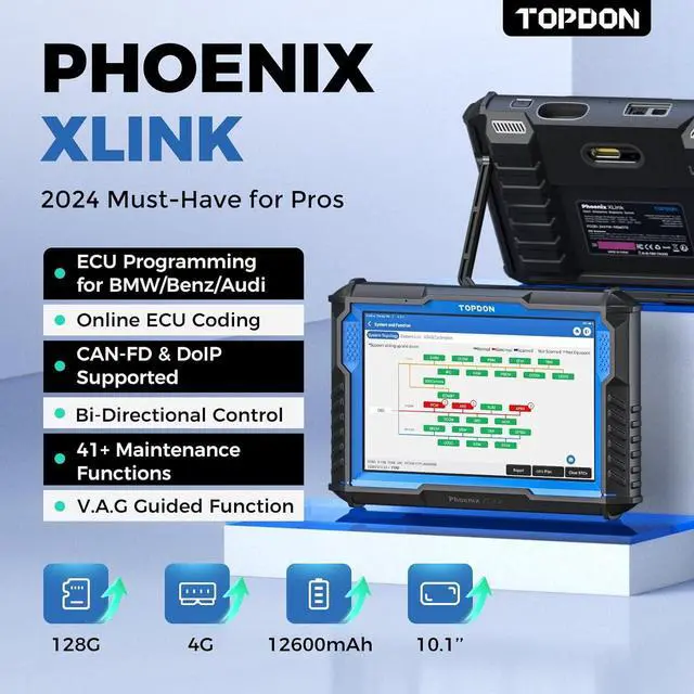 Alt view image 2 of 7 - Phoenix XLink Scan Tool, ECU Programming, Online ECU Coding, Upgraded of Phoenix Plus, Topology Mapping, 41 Services, Bi-Directional Scanner, Guided Function, CAN FD/DoIP, 2 Years Free Update