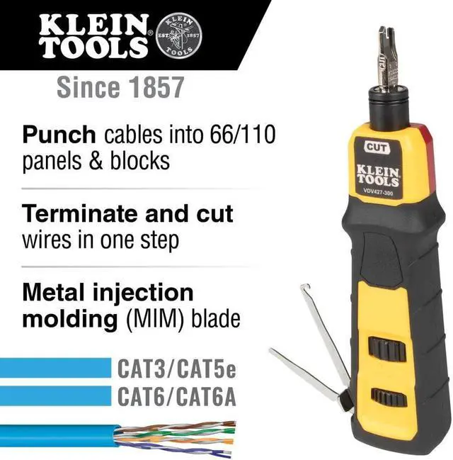 Alt view image 6 of 7 - VDV500-920 Wire Tr Tone Generator and Probe Set with RJ45 Port & VDV427-300 Impact Punchdown Tool with 66/110 Blade, Reliable CAT Cable Connections