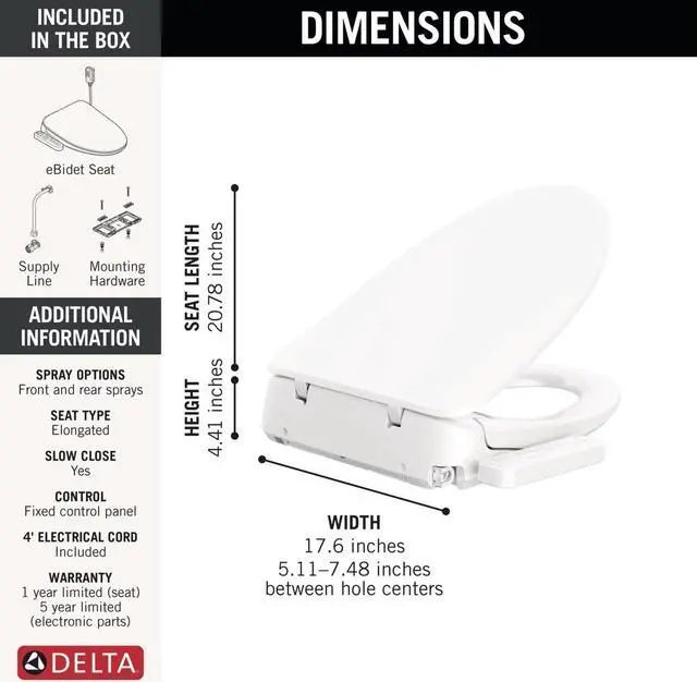 Alt view image 5 of 7 - 893005E-WH Refresh Bidet Toilet Seat, White