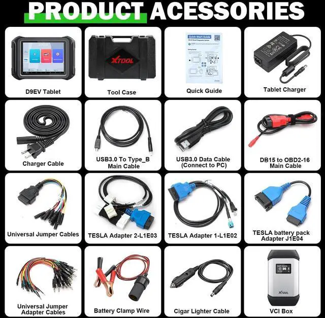 Alt view image 7 of 7 - D9EV Automotive Scanner, High Voltage System/Battery Pack Analysis for Tesla/EV/Electric, Topology Map, ECU Coding/PMI, Bi-Directional Scan Tool, 42+ Resets, DoIP/CAN FD, 2 Years Update