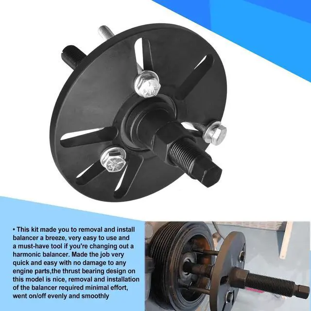 Alt view image 5 of 6 - Harmonic Balancer Puller Removal & Install Tool Kit Flywheel Remover Crankshaft Pulley Removal Installation Set Universal Harmonic Balancer, Gear Pulleys, Steering Wheel Pulling Set