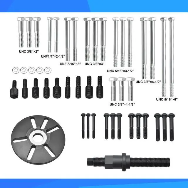 Alt view image 4 of 6 - Harmonic Balancer Puller Removal & Install Tool Kit Flywheel Remover Crankshaft Pulley Removal Installation Set Universal Harmonic Balancer, Gear Pulleys, Steering Wheel Pulling Set