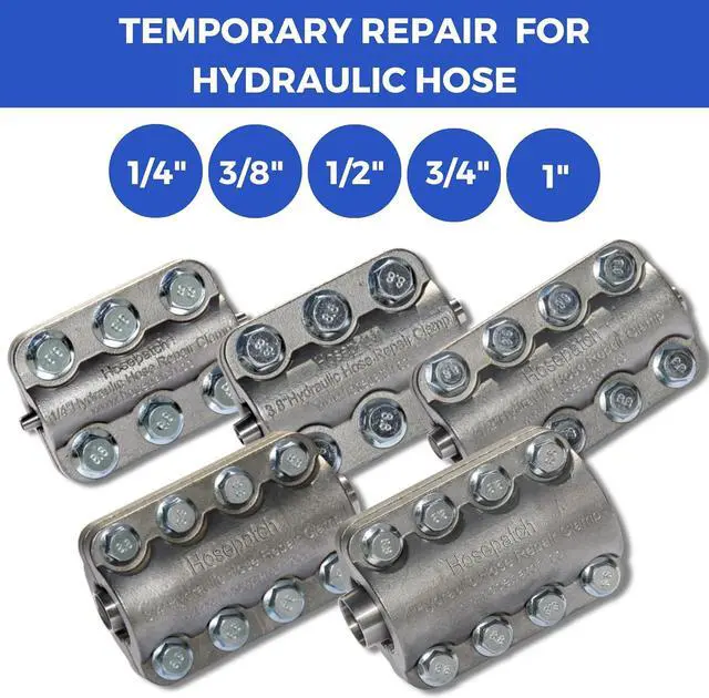 Alt view image 2 of 7 - In-Field Emergency Hydraulic Repair Toolset, Featuring HosePatch Clamp Sizes ¼, , 1/2", 3/4", & 1", 6000 PSI Joiner, Reusable & Economical For On-Site Hose Solutions.