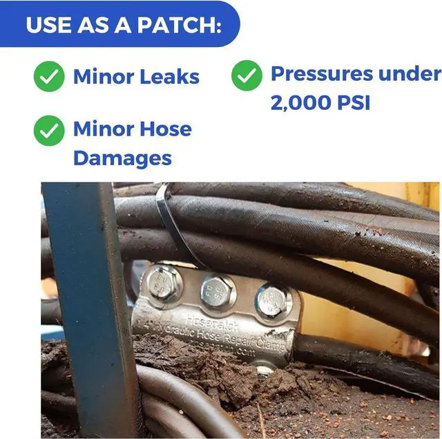 Alt view image 4 of 7 - In-Field Emergency Hydraulic Repair Toolset, Featuring HosePatch Clamp Sizes ¼, , 1/2", 3/4", & 1", 6000 PSI Joiner, Reusable & Economical For On-Site Hose Solutions.
