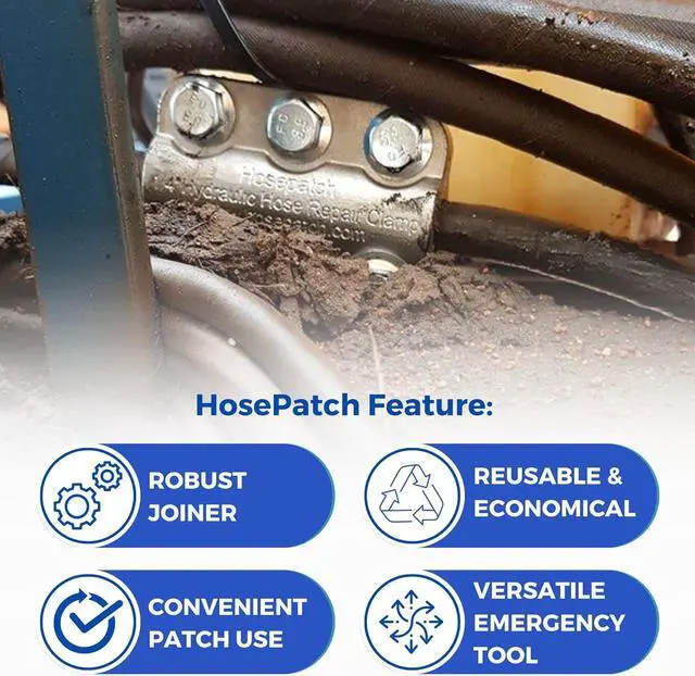 Alt view image 6 of 7 - In-Field Emergency Hydraulic Repair Toolset, Featuring HosePatch Clamp Sizes ¼, , 1/2", 3/4", & 1", 6000 PSI Joiner, Reusable & Economical For On-Site Hose Solutions.