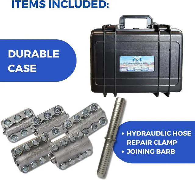 Alt view image 7 of 7 - In-Field Emergency Hydraulic Repair Toolset, Featuring HosePatch Clamp Sizes ¼, , 1/2", 3/4", & 1", 6000 PSI Joiner, Reusable & Economical For On-Site Hose Solutions.