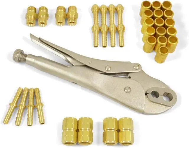 Main image of ID Hose Repair Parts Kit, Welding Torch Twin 'B' Size Fittings with Crimper