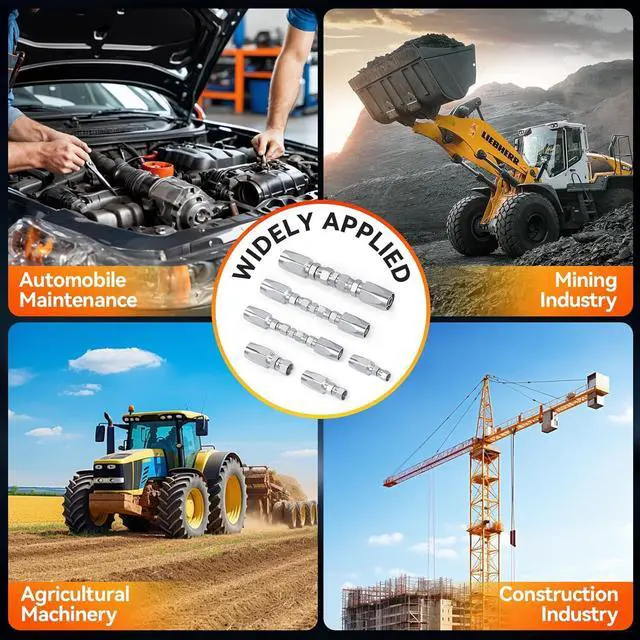 Alt view image 7 of 7 - 3Pcs Hydraulic Hose Field Repair Kit, 1/4", 3/8", 1/2" Inner Diameter and 6Pcs Small Repair Parts, Reusable, 08 (R2) 2-Wire Reusable Hydraulic Repair Fittings