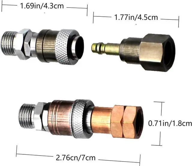 Alt view image 2 of 6 - Oxy Acetylene Quick Connects, Oxy-fuel to Torch Quick Connect Fittings, Hose to Torch Connect Kit, Cutting Torch Hose Quick Connect Sets,Torch Hose Repair Kit, 1 Year Warranty YBMTE