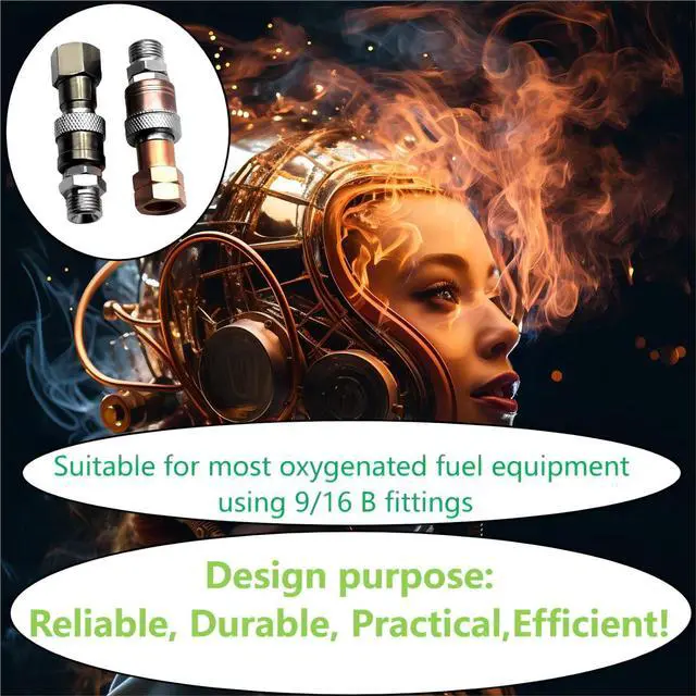 Alt view image 4 of 6 - Oxy Acetylene Quick Connects, Oxy-fuel to Torch Quick Connect Fittings, Hose to Torch Connect Kit, Cutting Torch Hose Quick Connect Sets,Torch Hose Repair Kit, 1 Year Warranty YBMTE