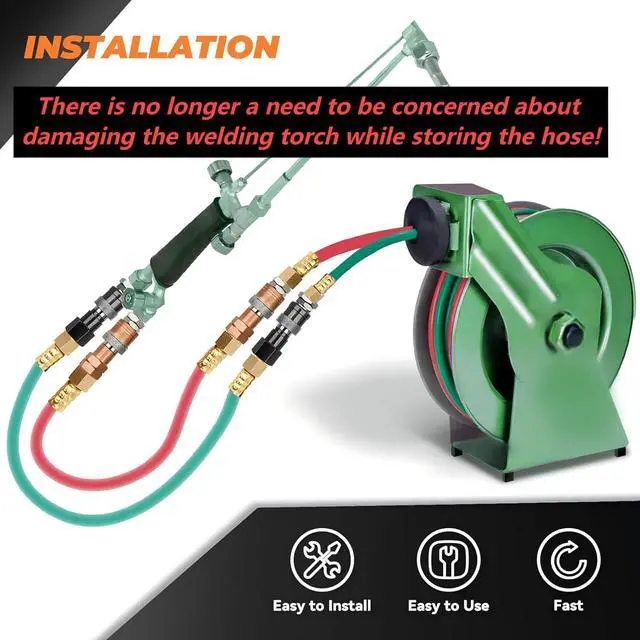 Alt view image 6 of 6 - Oxy Acetylene Quick Connects, Oxy-fuel to Torch Quick Connect Fittings, Hose to Torch Connect Kit, Cutting Torch Hose Quick Connect Sets,Torch Hose Repair Kit, 1 Year Warranty YBMTE