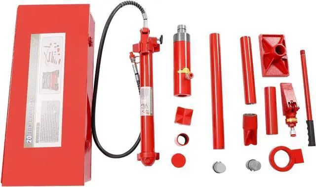 Main image of 20 Ton Portable Power Hydraulic Jack with 6 FT Oil Hose Auto Body Frame Repair Kit Hydraulic Equipment 5 1/3" Lifting Range Truck Car Jack Ram Autobody Frame Repair Power Tools