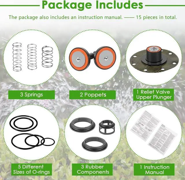 Alt view image 5 of 6 - 1-1/4-2 Complete Repair Kit Replaces for Wilkins 975XL 975XL2 Repair Kit, Compatible with Wilkins Backflow Preventer 975XL 975XL2