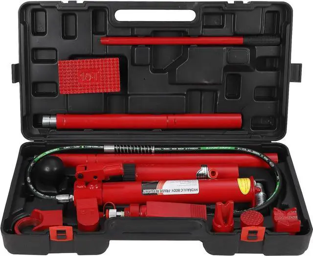 Alt view image 2 of 6 - 10 Ton Porta Power Kit, Portable Hydraulic Jack with 3.9 Ft/1.2 m Oil Hose, Auto Body Frame Repair Kit with Storage Case for Car Repair, Truck, Farm