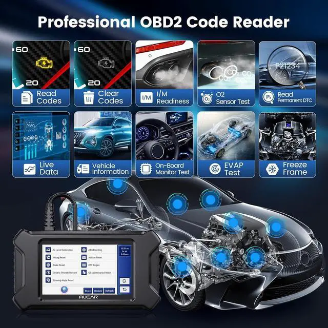 Alt view image 4 of 7 - CS90 OBD2 Scanner Diagnostic Tool, Car Scanner with 28+ Reset Services & Engine System, Scan Tool for Car, Lifetime Free Update