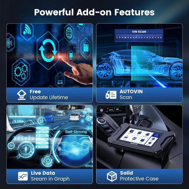 Alt view image 5 of 7 - CS90 OBD2 Scanner Diagnostic Tool, Car Scanner with 28+ Reset Services & Engine System, Scan Tool for Car, Lifetime Free Update