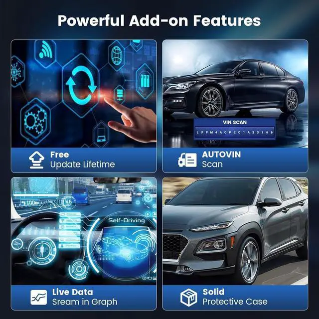 Alt view image 6 of 7 - CS90 OBD2 Scanner Diagnostic Tool, Car Scanner with 28+ Reset Services & Engine System, Scan Tool for Car, Lifetime Free Update