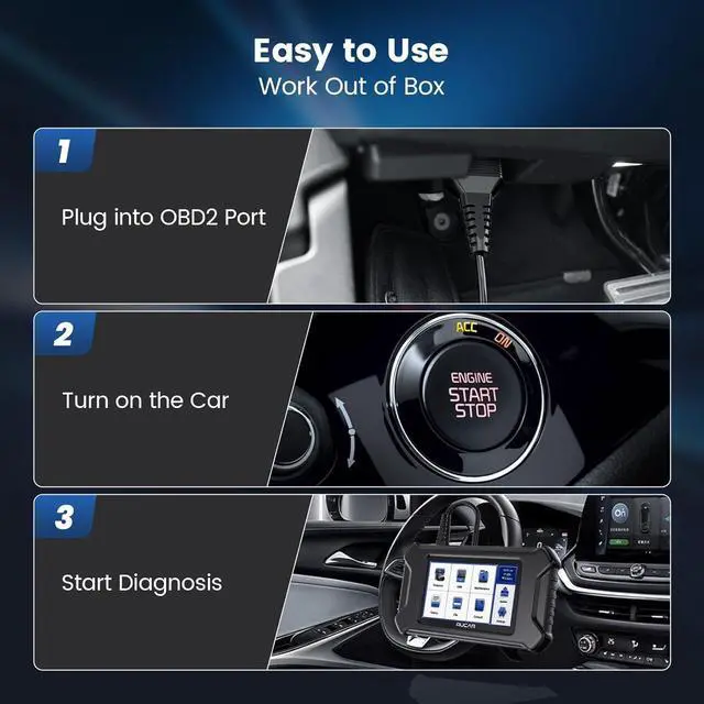 Alt view image 7 of 7 - CS90 OBD2 Scanner Diagnostic Tool, Car Scanner with 28+ Reset Services & Engine System, Scan Tool for Car, Lifetime Free Update