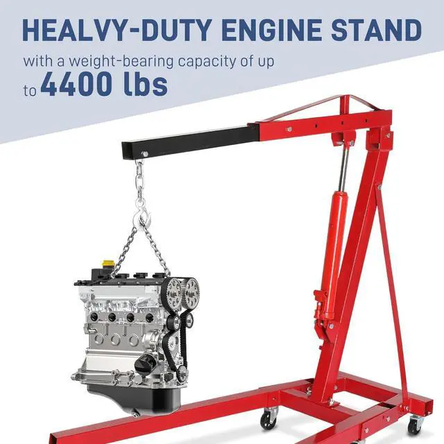 Alt view image 7 of 7 - 2 Ton Engine Hoist Foldable Cherry Picker (Red)