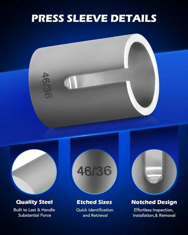 Alt view image 6 of 7 - Motor Tech Bushing Press Kit, 27pc Pull and Press Sleeve Kit for Most LCV HGV Engine Cars Vehicles, Universal Seal Bearing Bushing Removal Installation Tool Kit 5 Pulling Spindles with Nuts Case