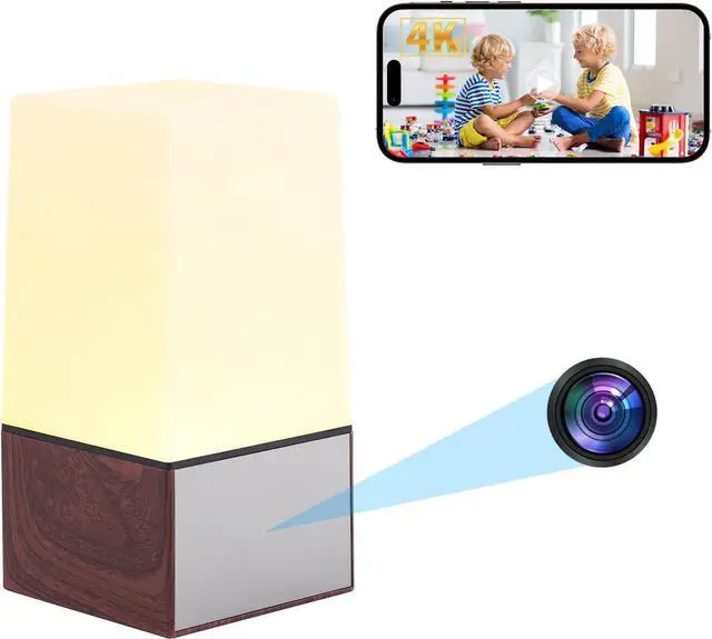 Main image of Hidden Camera Spy Camera Night Light, Nanny Cam Hidden Camera with HD 4K Video, Night Vision, Motion Detection, Adjustable Light Color, Hidden Security Camera Indoor for Home