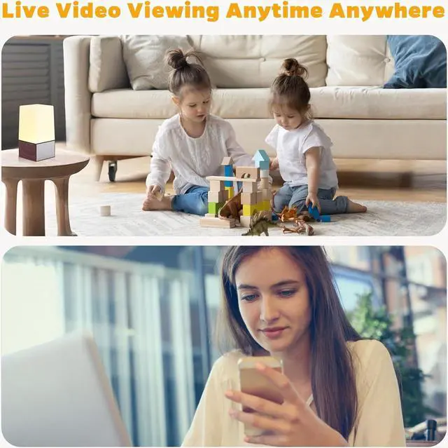 Alt view image 5 of 7 - Hidden Camera Spy Camera Night Light, Nanny Cam Hidden Camera with HD 4K Video, Night Vision, Motion Detection, Adjustable Light Color, Hidden Security Camera Indoor for Home