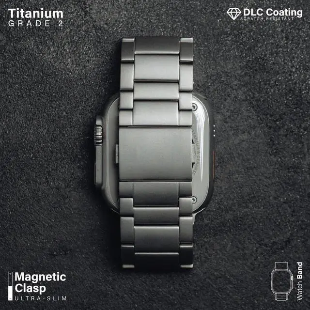 Alt view image 2 of 7 - Watch Band T01 Pro (Max) - Fits Watch ULTRA & ULTRA 2 (49mm) - Adjustable Titanium Watch Band with Magnetic Clasp and DLC Scratch Resistant - Premium Color Matching Band with Comfortable grip