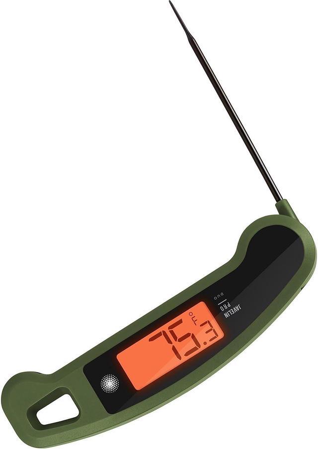 Alt view image 2 of 6 - Ultra-Fast 1-Second Professional Digital Instant Read Meat Thermometer for Grill and Cooking, Auto-Rotating Backlit Display, IP65 Water Resistant, NSF Certified  Olive