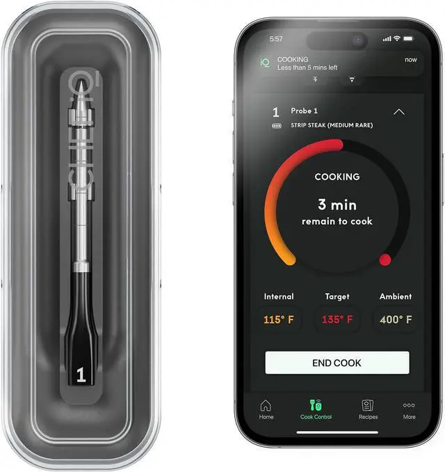 Main image of Sense Smart Wireless Meat Thermometer with Ultra-Thin Probe, Unlimited Range Bluetooth Meat Thermometer, Digital Food Thermometer for Remote Monitoring of BBQ Grill, Oven, Smoker, Air Fryer
