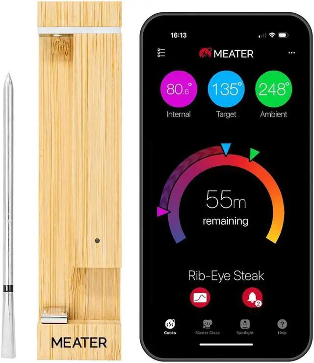 Main image of Smart Bluetooth Wireless Meat Thermometer Digital | 1000°F Heat Resistance | Long Range | Certified Accuracy | BBQ, Oven, Grill, Smoker, Air Fryer, Deep Fryer | 50+ Recipes in App