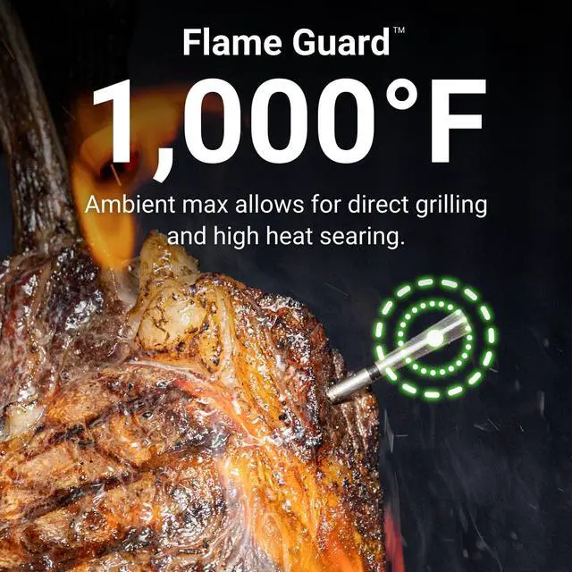 Alt view image 2 of 7 - Smart Bluetooth Wireless Meat Thermometer Digital | 1000°F Heat Resistance | Long Range | Certified Accuracy | BBQ, Oven, Grill, Smoker, Air Fryer, Deep Fryer | 50+ Recipes in App