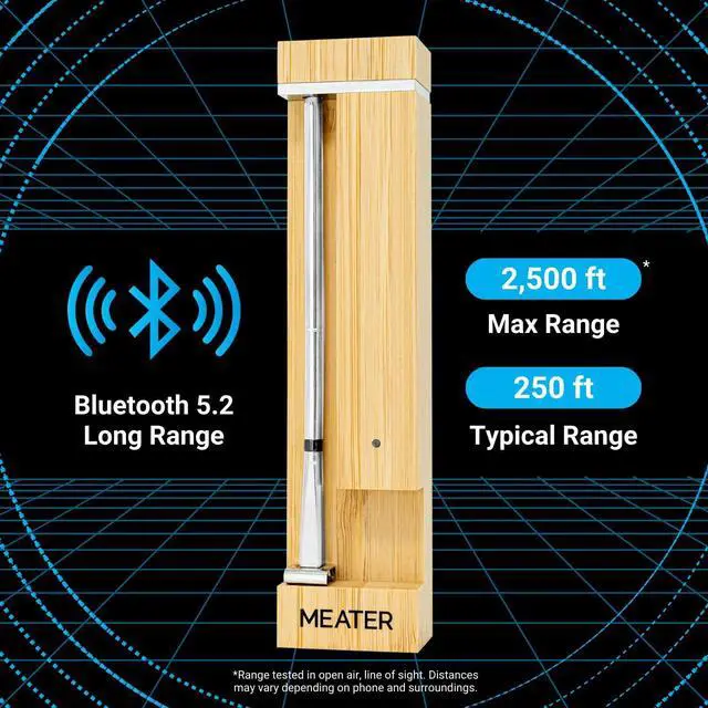 Alt view image 3 of 7 - Smart Bluetooth Wireless Meat Thermometer Digital | 1000°F Heat Resistance | Long Range | Certified Accuracy | BBQ, Oven, Grill, Smoker, Air Fryer, Deep Fryer | 50+ Recipes in App