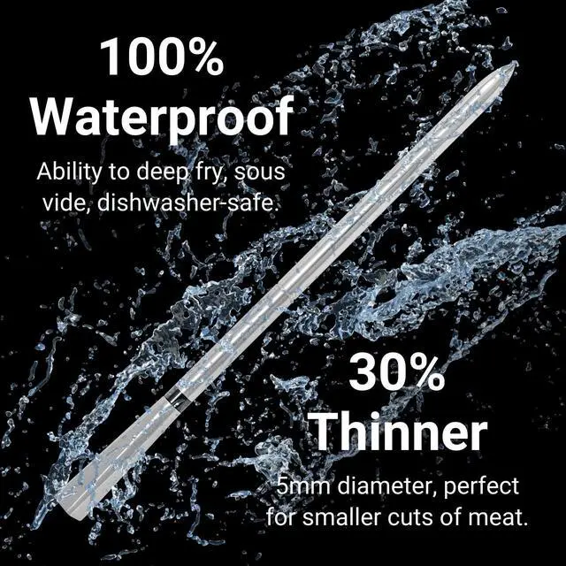 Alt view image 5 of 7 - Smart Bluetooth Wireless Meat Thermometer Digital | 1000°F Heat Resistance | Long Range | Certified Accuracy | BBQ, Oven, Grill, Smoker, Air Fryer, Deep Fryer | 50+ Recipes in App