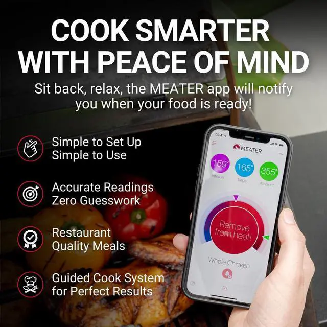 Alt view image 2 of 7 - Smart Bluetooth Wireless Meat Thermometer Digital | BBQ, Grill, Oven, Smoker, Air Fryer, Deep Fryer, Kitchen | Perfect for Steak, Chicken, Turkey, and More | 50+ Recipes in App
