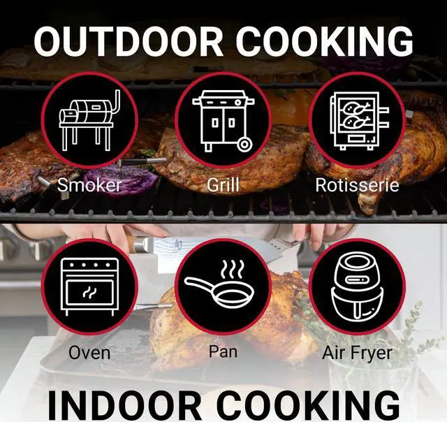 Alt view image 3 of 7 - Smart Bluetooth Wireless Meat Thermometer Digital | BBQ, Grill, Oven, Smoker, Air Fryer, Deep Fryer, Kitchen | Perfect for Steak, Chicken, Turkey, and More | 50+ Recipes in App