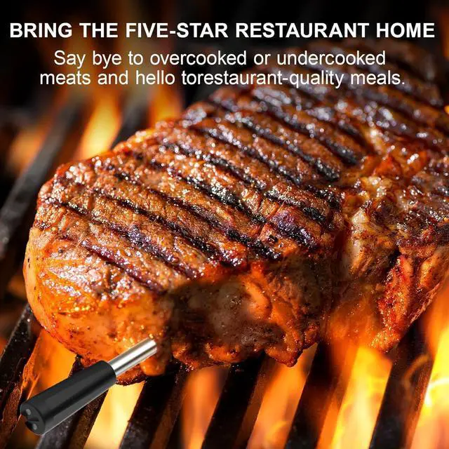 Alt view image 7 of 7 - Thermometer Wireless, 500FT Remote Range Instant Read Digital Meat Thermometer, Dual High Sensitivity Sensor, Probe Lasts 16 Hour, Food Thermometer for BBQ, Oven, Smoker, Kitchen