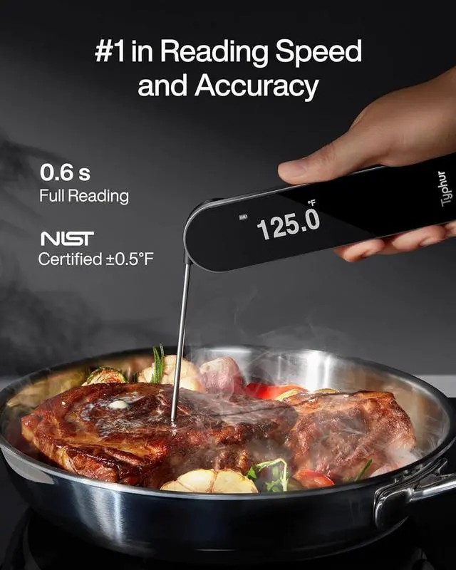 Alt view image 2 of 6 - InstaProbe (Less Than .6 Seconds) Professional Meat Thermometer Digital, Instant Read Thermometer with OLED Display, IP67 Waterproof for Grill, BBQ, Cooking, Smoker, Home Brewing, NSF Certified