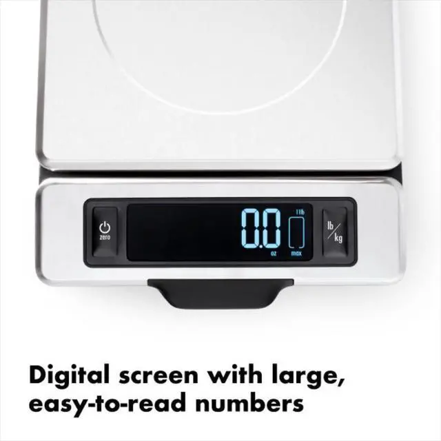 Alt view image 2 of 6 - 11-Pound Stainless Steel Food Scale with Pull-Out Display