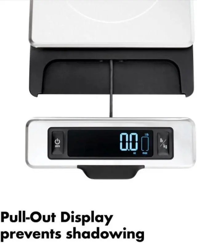 Alt view image 3 of 6 - 11-Pound Stainless Steel Food Scale with Pull-Out Display