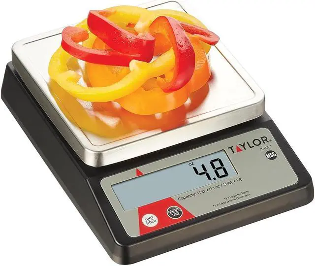 Alt view image 4 of 7 - TE10FT 11-Pound Commercial Digital Portion Control Scale, 11 lb (5 kg) in 0.1 oz (1 g) Food and Cooking Scale, Tare and Hold Function, NSF, Stainless Steel Platform
